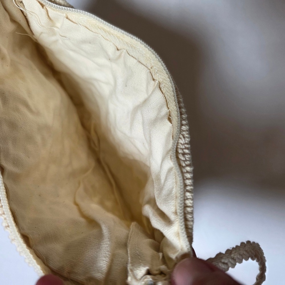 Unbranded Cream Macrame Wristlet Clutch Bag Boho Geometric Knotted Zipper‎ Pouch - Picture 4 of 6